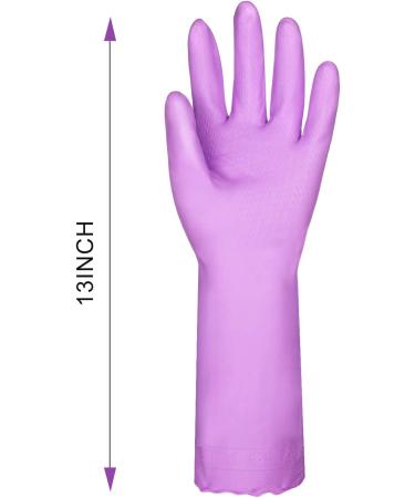 Latex-Free Reusable Dishwashing Cleaning Gloves - 2 Pairs (Purple+Blue, Medium) with Cotton Lining - Kitchen Gloves - Buy Online on GoSupps.com