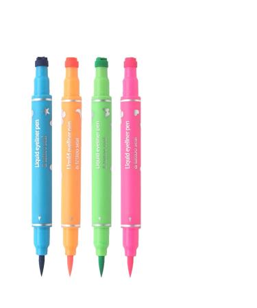 Eye Makeup Pen Dual Head Stamp 4 Colors Anti-Smudge | Eyeliner Pen | Long-Lasting Eyeliner for Eye Makeup Cosmetic Gift for Girlfriend Sister