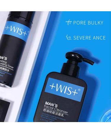 WIS Men Face Wash for Oily Skin - Hydrating Charcoal Cleanser Deep Cleaning Oil Control Anti-Acne 6.34 Fl.oz - International Shipping - Buy Online on GoSupps.com