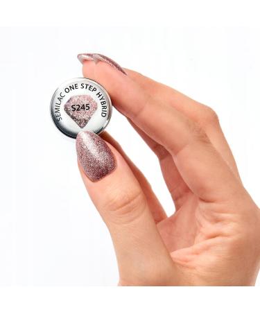 Buy Semilac One Step 3in1 UV Nail Polish S245 Glitter Pink Beige 7ml - Long-Lasting Fast-Drying International Shipping - Buy Online on GoSupps.com