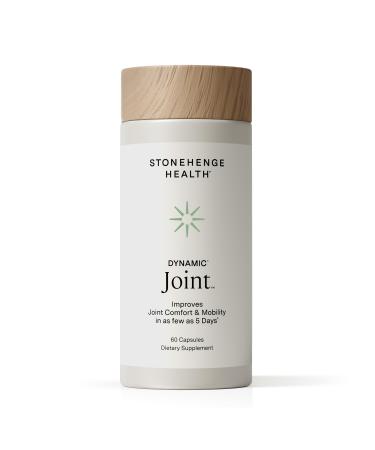 Stonehenge Health Dynamic Joint Health Supplement Fast-Acting Support with Apr sFlex Boswellia MSM Multi-Type Collagen Turmeric Bromelain Vitamins C & D3 Supports Joint Comfort 60 Capsules