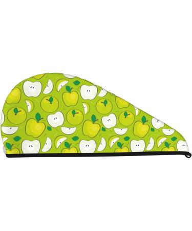 Green Apple Microfiber Hair Towel - Soft Super Absorbent Wrap for Women | Quick Dry Coral Velvet Cap for Long Curly and Thick Hair - Buy Online on GoSupps.com