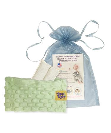 Happi Tummi Colic and Gas Relief for Babies and Infants- Heated Belly Wrap for Newborns - Aromatherapy Wrap for Upset Tummy and Constipation Green