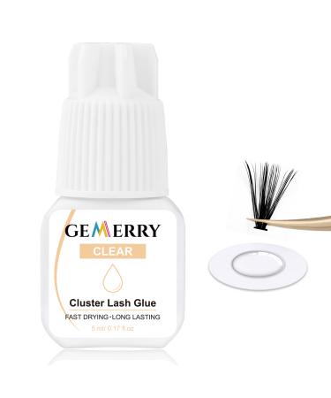 Individual Lash Glue 5ML Clear Cluster Lash Glue Eyelash Glue Lash Eyelash Extension Glue for Self Application Long Lasting Dry Fast Waterproof Adhesive for Beginners by GEMERRY - Buy Online on GoSupps.com