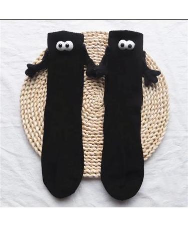 Fun Magnetic Couple Socks - Unisex 3D Doll Hand in Hand Design - Black (2 pairs) - Buy Online on GoSupps.com
