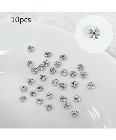 FEIlei 10Pcs Flatback Glass Nails Rhinestones Nail Art Decoration Manicure Accessory - Buy Online on GoSupps.com