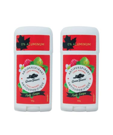 Green Beaver Natural Dual Action Moisture absorbing Body Deodorant Paraben & Aluminum-Free Vegan Antiperspirant For Normal & Sensitive Skin Escape 2-pack Escape (2 Pack)
