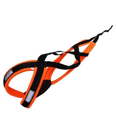 LASALINE dog harness for every dog pulling sport canicross dog scooter bikejoring skijoring sled in black neon orange XXL