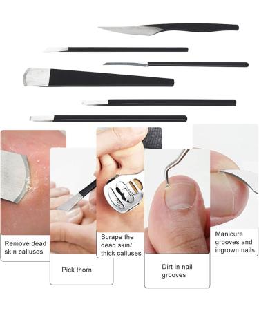 Ingrown Toenail Pedicure Tool Kit 6 Piece Ingrown Toenail Tool Set and Lifter Set with Storage Bag Stainless Steel Toenail Pedicure Correction (Six-piece set + storage box) - Buy Online on GoSupps.com