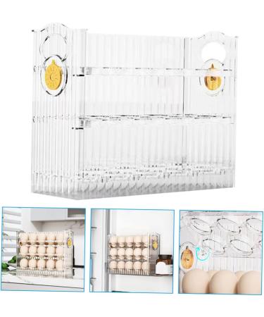 KOMBIUDA Refrigerator Egg Rack Egg Storage Box Plastic Serving Tray Vanity Organizers and Storage Egg Container for Refrigerator Transparent 26X20X10CM - Buy Online on GoSupps.com