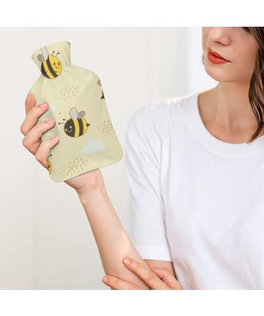 Bee Pattern Hot Water Bottle with Lid - Rubber Pain Relief & Foot Warmer for Hot/Cold Therapy - Buy Online on GoSupps.com