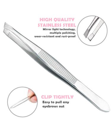Stainless Steel Precision Tweezers Set for Men and Women - 24pcs Slant Tip Tweezers for Facial Hair and Ingrown Hair Removal - Buy Online on GoSupps.com