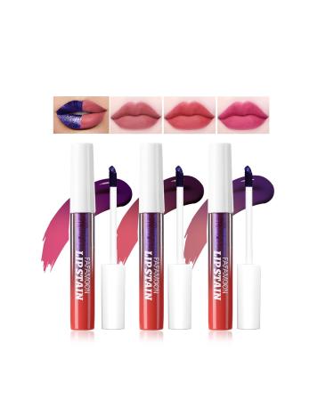 3 Couleurs Peel off Lip Stain Tattoo D tachable Crayons L vres Tattoo Matte Finish Lip Stain Gloss L vres Couleurs Changeantes Longue Dur e Imperm able Maquillage Pour Les L vres