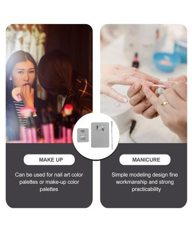 Minkissy 2 Set Stainless Steel Nail Art Palette Tablets - Rustproof Cosmetic Makeup Mixing Trays for Pigments & Coatings - Buy Online on GoSupps.com