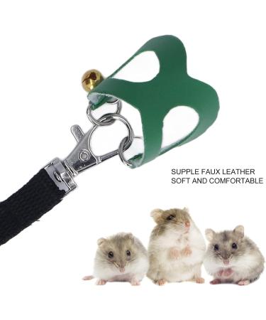 Asixxsix Hamster Dishwear & Leash Set | Synthetic Leather Crockery & Nylon Line for Guinea Pigs Hamsters Ferrets Chinchillas - 3 Sizes Available (Green) - Buy Online on GoSupps.com