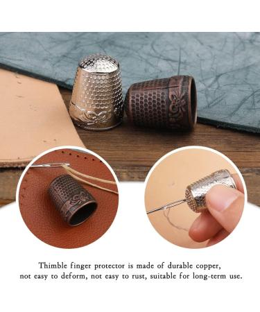 10pcs Hand-Working Sewing Thimble  Adjustable Metal Finger Shield Ring  Leather Coin Finger Protectors  Sewing Thimble Rings Cap Metal Shield for Knitting Quilting DIY Craft Tools - Buy Online on GoSupps.com