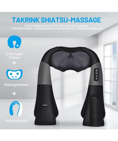 Takrink Shiatsu Neck & Back Massage Device - 16 Massage Balls Adjustable 3 Speeds & 1.8m Cord - Relieve Shoulder Pain & Tension - International Shipping Available - Buy Online on GoSupps.com