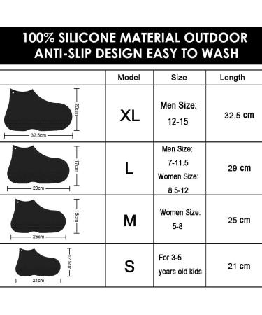 LEGELITE Reusable Waterproof Shoe Covers - Non-Slip Silicone Protectors for Kids, Men, and Women - Large Black - Buy Online on GoSupps.com