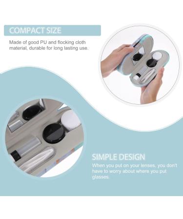 Ciieeo 2 in 1 Double-Sided Glasses Box with Mirror | Travel Kit for Contacts & Glasses | PU Storage Case & Tweezers - Buy Online on GoSupps.com