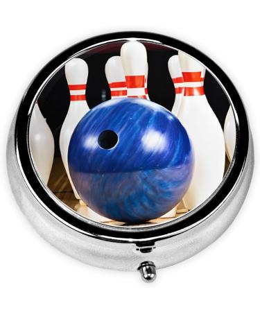 Bowling Printed Mini Round Pill Box | 3 Compartment Travel Organizer | Portable Pill Box for Home & Office - Buy Online on GoSupps.com