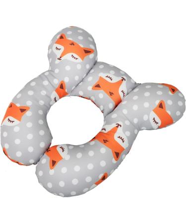 Fox Pattern Baby Travel Pillow | Infant Head & Neck Support for Pram, Car Seat, Airplane | Safety Headrest Cushion for Newborns | Travelling & Sleeping Pillow - Buy Online on GoSupps.com