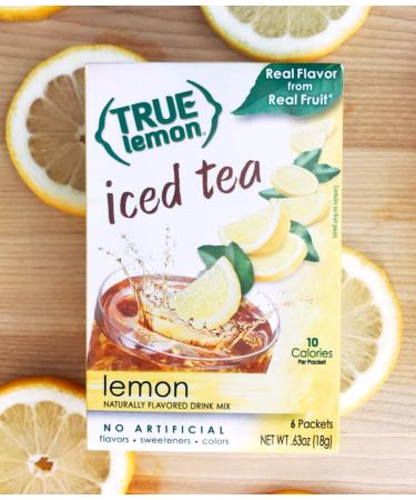 LEMON ICED TEA MIX by TRUE LEMON | Instant Powdered Drink Packets - Low in calory - 1g Suger, 24ct of Mouth Watering True Citrus LEMON (ICED TEA), Pack of 4 - Buy Online on GoSupps.com