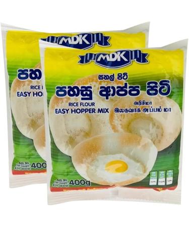 Seelans MDK Easy Hopper Flour | 400G | Hopper Mix | Flour | Rice Flour | 100% Row Rice | Idiyappam Flour | SriLankan Origin (Pack of 2)