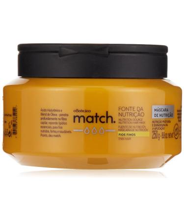 Boticario - Linha Match (Fonte de Nutricao) - Mascara Capilar Fios Finos 250 Gr Match (Nourishing Fountain) Collection - Thin Hair Mask Net 8.8 Oz