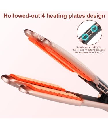 Professional Rose Gold Ceramic Hair Straightener - 4x9mm Plates Digital Temperature Control for Long Thick Hair - International Shipping Available - Buy Online on GoSupps.com