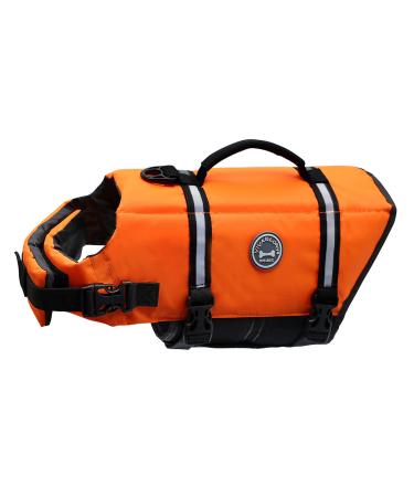 Vivaglory Ripstop Dogs Lifeguard vest for small medium Boat dog life jack with improved buoyancy & visibility neon-orange XXS: 28-35cm (chest circumference) neon-orange - Buy Online on GoSupps.com