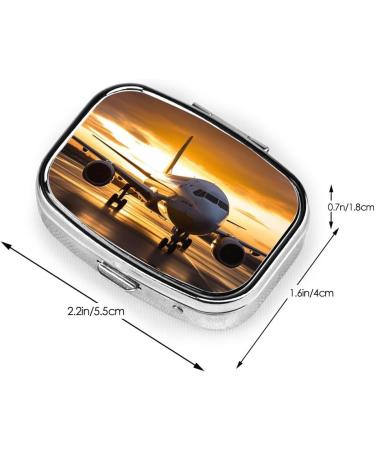 Airplane Evening Light Pill Case | 2 Compartment Cute Travel Pill Organizer - Perfect for Purse & Gifts - Buy Online on GoSupps.com