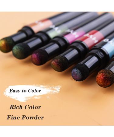 12 Colors Chrome Powder Pen for Nails - Nail Art Pen with Air Cushion Mirror Effect - Nail Polish Pens for Nail Decorations (Multicolor) - Buy Online on GoSupps.com