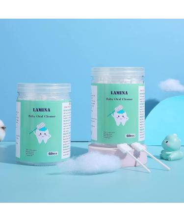 Lamina 60 Pack Infant Tongue Cleaner & Baby Oral Cleaner - Disposable Toothbrush for Newborns - Baby Gum Massage & Mouth Cleaning Stick - Dental Care for 0-36 Month Baby - Buy Online on GoSupps.com