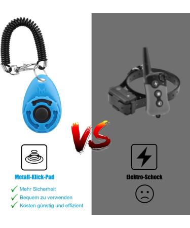 Diyife Dog Clicker Training Set - Large Button & Hand Loop 2-Piece Professional Clicker for Dogs Cats & Horses - Blue & Red - Buy Online on GoSupps.com