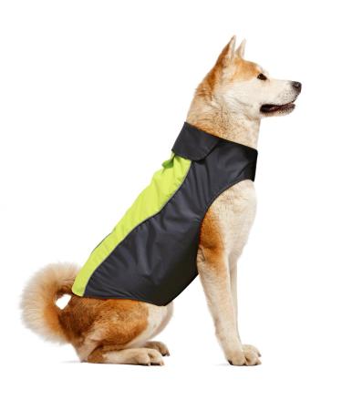 VIZPET Dog Raincoat Waterproof Lightweight & High Visibility Dog Coat Jacket for Small Medium Large Dogs Green-L