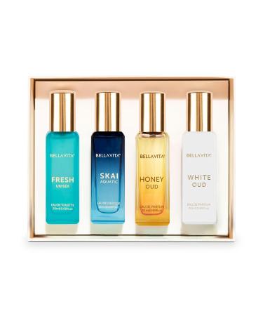 Luxury Unisex Eau De Parfum Gift Set 4 x 20ml for Men & Women with SKAI FRESH WHITEOUD HONEY OUD Perfume|Long Lasting EDP Fragrance Scent - Buy Online on GoSupps.com