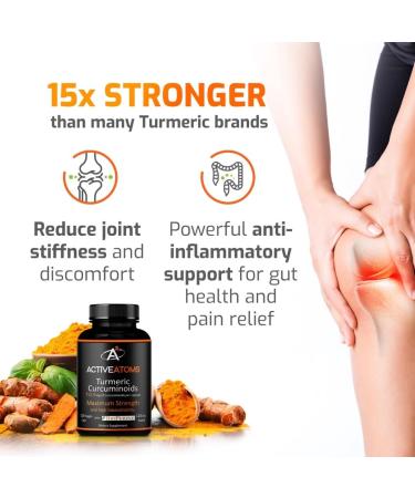 Active Atoms Premium Turmeric Extract 750mg with BioPerine - 95% Curcuminoids, Non-GMO - 60 Veggie Capsules - Buy Online on GoSupps.com