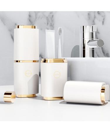 Crystalberry Travel Toothbrush Case Holder - Portable Multifunctional Cup & Carrier - White - Buy Online on GoSupps.com