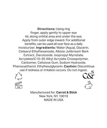 CARROT & STICK Botanical Eye Cream - Cruelty-Free Beauty for All Skin Types - 0.53 oz - Buy Online on GoSupps.com