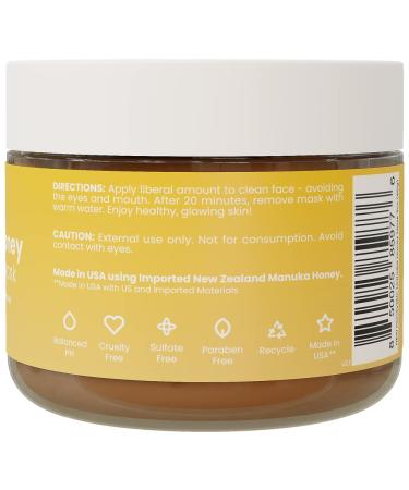 Honeyskin Bentonite Clay Face Mask with Manuka Honey - Gentle Exfoliator for Acne Prone & Dry Skin - Hydrating Facial Mask w/ Pore Minimizer - Deep Cleanser (3oz) - Buy Online on GoSupps.com