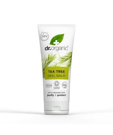 Dr Organic Tea Tree Heel Balm Dry& Cracked Feet Purifying 24H Moisturisation Natual Sunflower Seed Oil Vegan Cruelty-Free Paraben & SLS Free Certified Organic 100ml
