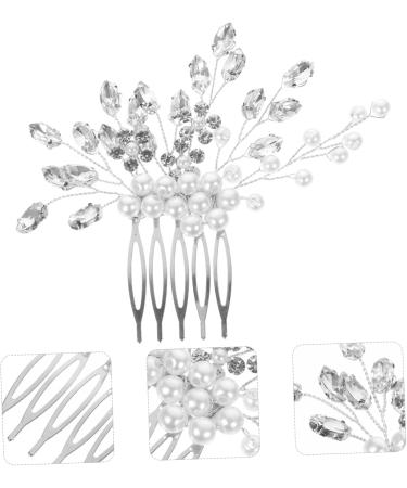 MAGICLULU rhinestone hair comb Miss rhinestones comb Metal aesthetic hair accessories decorative hair combs for women modeling pearl bride jewelry hair comb wedding Hair piece - Buy Online on GoSupps.com