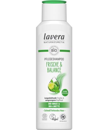 lavera lavera Freshness and Balance Care Shampoo - Silicone-free - Gentle cleansing and soft freshness - Vegan - Natural cosmetic - 250 ml