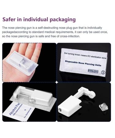 Nose Piercing Kit 2 Pack - Disposable Safety Nose Piercing Gun Tool with 10 Studs - Buy Online on GoSupps.com