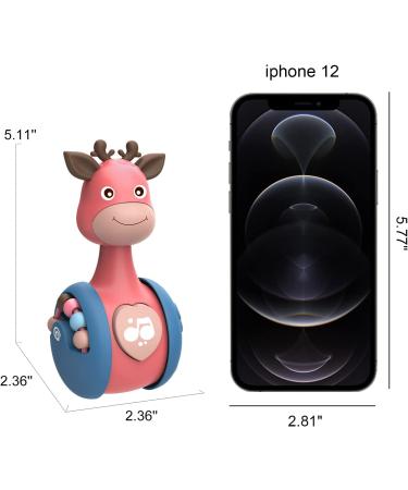 Tinabless Roly Poly Baby Toy - Cute Giraffe Tummy Time Toy for Newborns 3-12 Months | Xmas & Birthday Gift for Baby Girls | Stocking Filler (Pink) - Buy Online on GoSupps.com