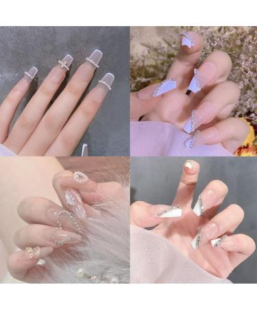 10 pcs Nail Rhinestones Chain Gold Silver Pearl AB Colors Crystal 3D Decorations - Buy Online on GoSupps.com