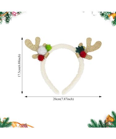 CHEERYMAGIC Christmas Reindeer Antlers Headband Sequins Christmas Headbands Cute Xmas Hair Hoops with Ears Christmas Head Hat Toppers Costume Headwear for Xmas Holiday Party Decoration A3LJFG (white) - Buy Online on GoSupps.com