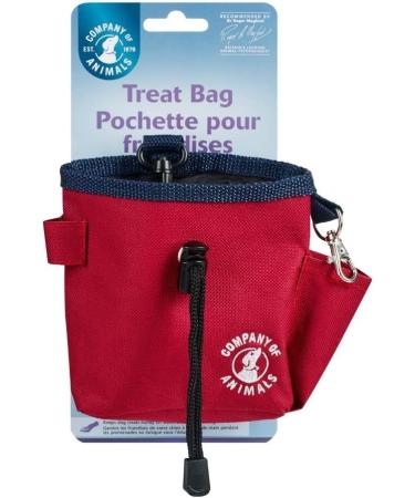 COMPANY OF ANIMALS Treat Bag Red Zipped Pockets & Drawstring Clips on Belt Waistband or Pocket Waterproof Treats Pouch Ideal for Dog Walking & Puppy Training Available in Purple Red & Black Red 1 Count (Pack of 1) - Buy Online on GoSupps.com