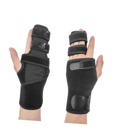 FRCOLOR Adjustable Thumb Support Mallet Stabilizer | Breathable Wristband for Sprains | Protective Hand Joint Support - Black Right - Buy Online on GoSupps.com