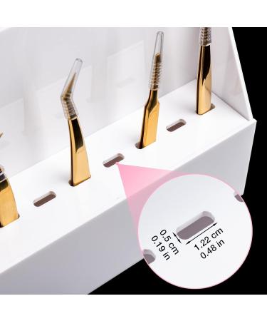 Noverlife 8-Slot Eyelash Tweezer Holder | Acrylic Lash Tweezer Storage Case with Dust-proof Cover | Organizer Stand for Salon & Home - Buy Online on GoSupps.com